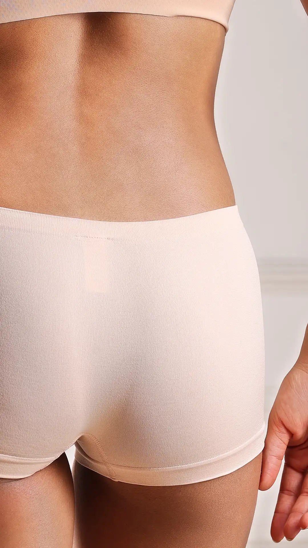Savvyy PANTY-7XXXX8 UltraSoft Seamless Full Coverage Boyshort Panty With All Day Comfort - SKIN
