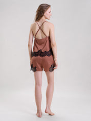 Mysthelle BRONZE ROBE WITH CAMI TOP & SHORTS