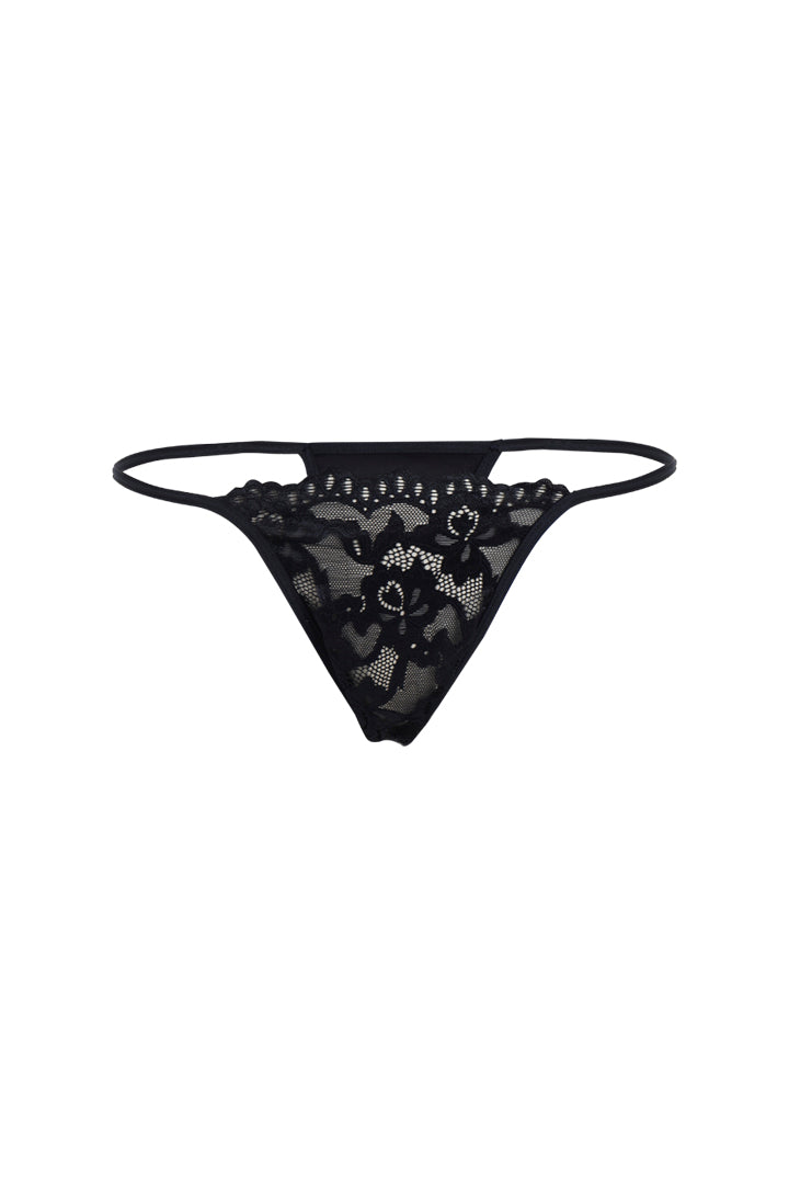 AXTZH Lace Trim Nightwear with Thong & Robe Set X9565-NAVY-F11S