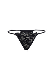 AXTZH Lace Trim Nightwear with Thong & Robe Set X9565-NAVY-F11S