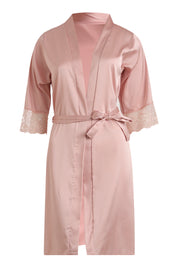 AXTZH Lace Trim Nightwear with Thong & Robe Set X9565-BLUSH-F11S