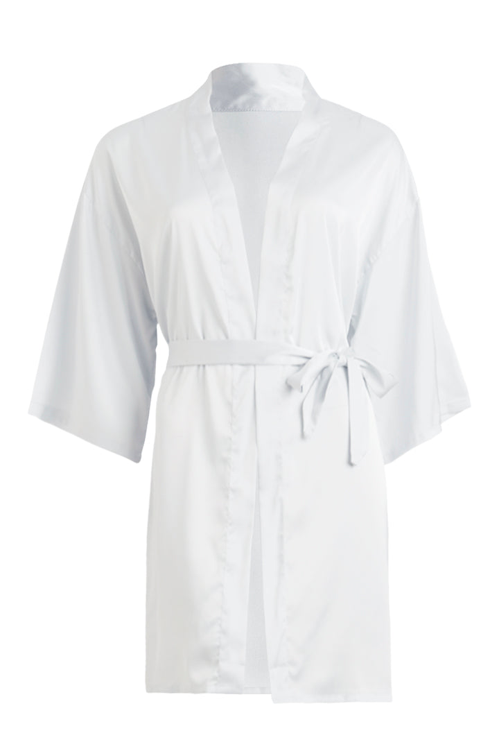 AXTZH Satin Nightwear Set with Robe NW X7306-SBLUE-F11S