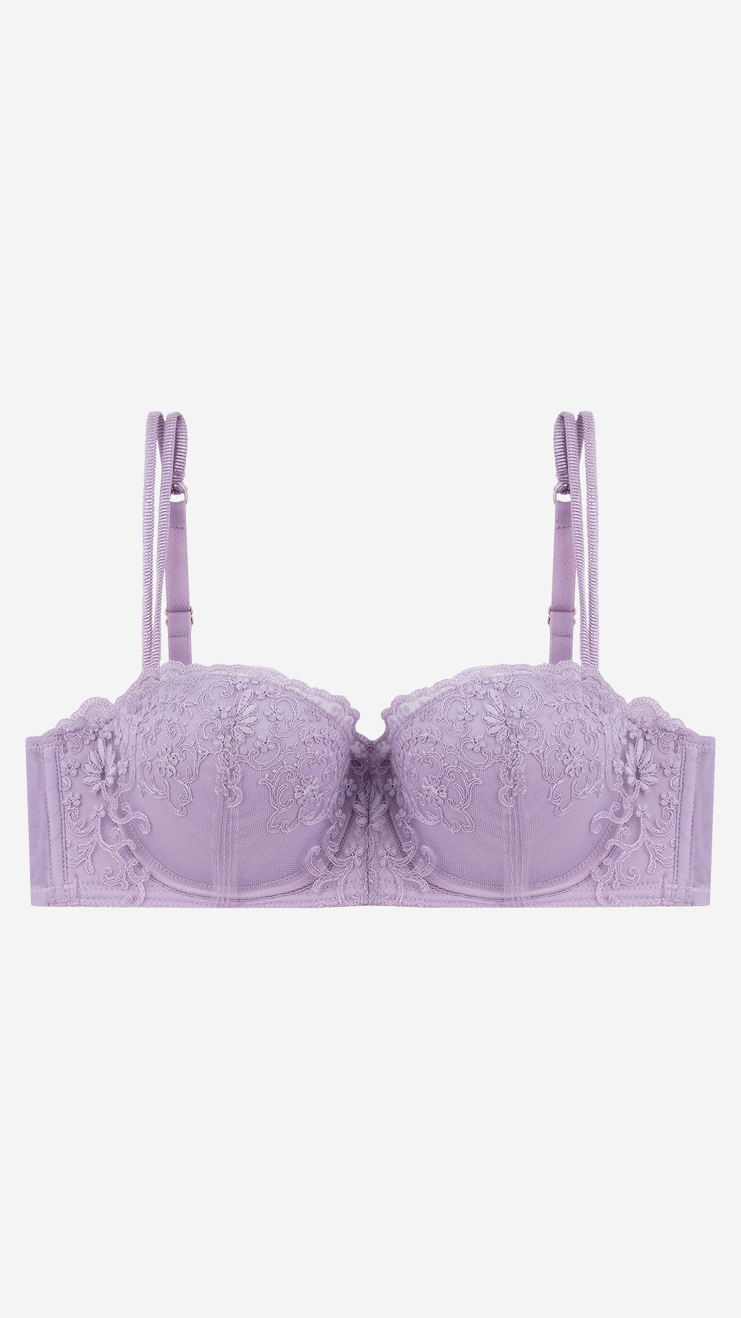 Lavender Embroidered Lace Balconette Bra