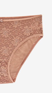 Savvyy Lace Bikini Brief Elegant Mid Rise Soft Stretch Panty