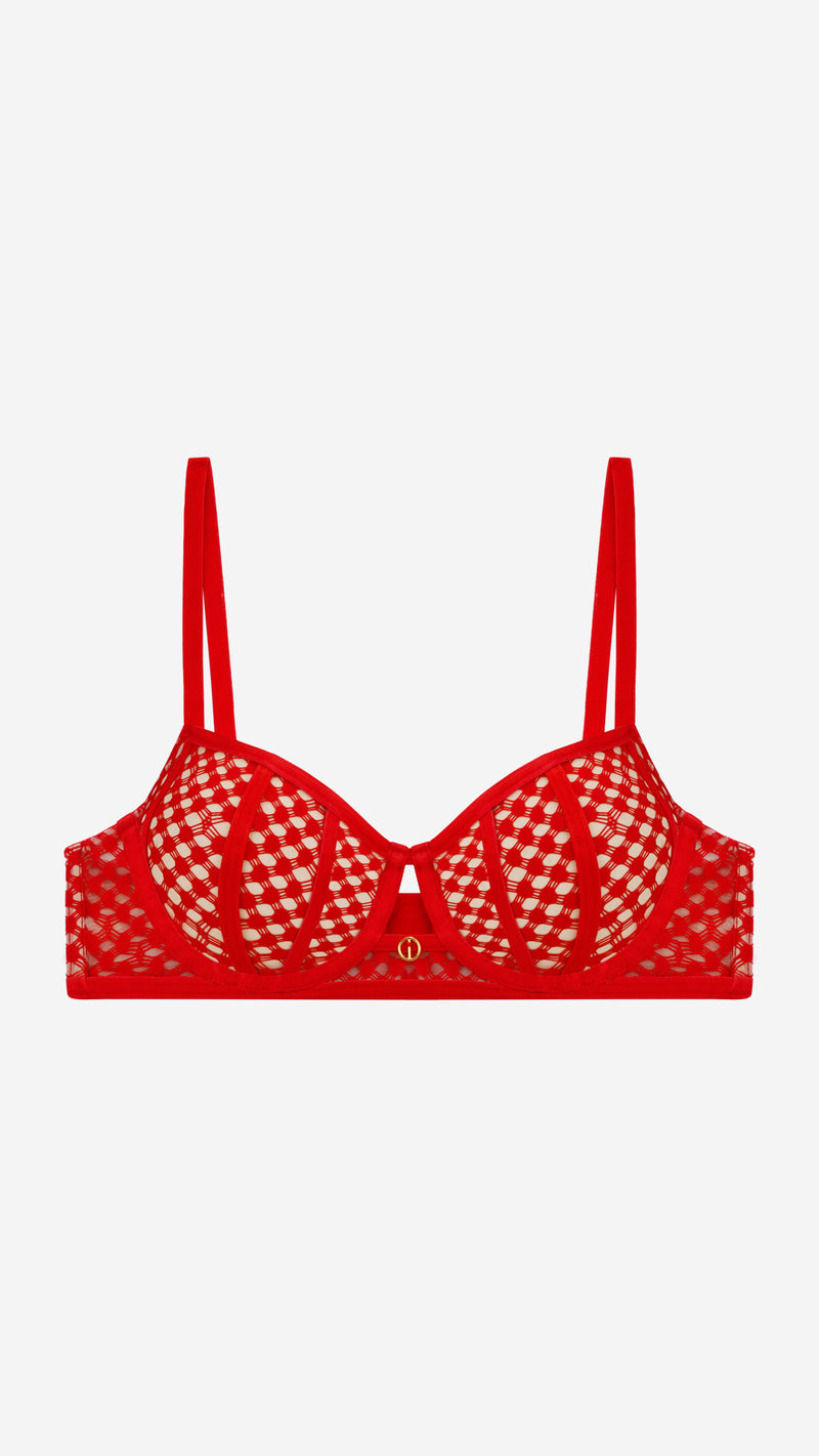 Net Wired Non-Padded Bra | Statement Lingerie