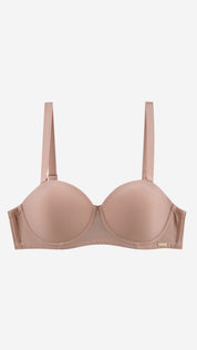 Strapless Balconette Bra | Padded Wired Multi-Way Bra with Silicone Grip