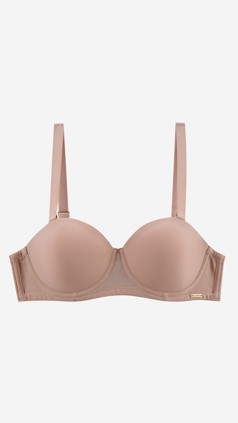 Strapless Balconette Bra | Padded Wired Multi-Way Bra with Silicone Grip