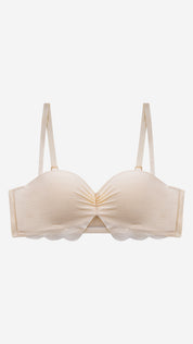 Strapless Bandeau Push-Up Bra | Non-Wired Bonded Bra with Convertible Straps
