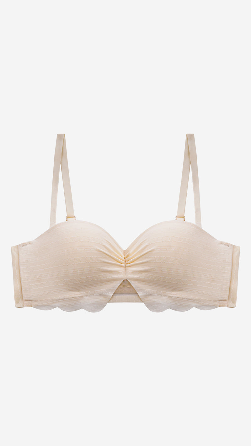 Strapless Bandeau Push-Up Bra | Non-Wired Bonded Bra with Convertible Straps