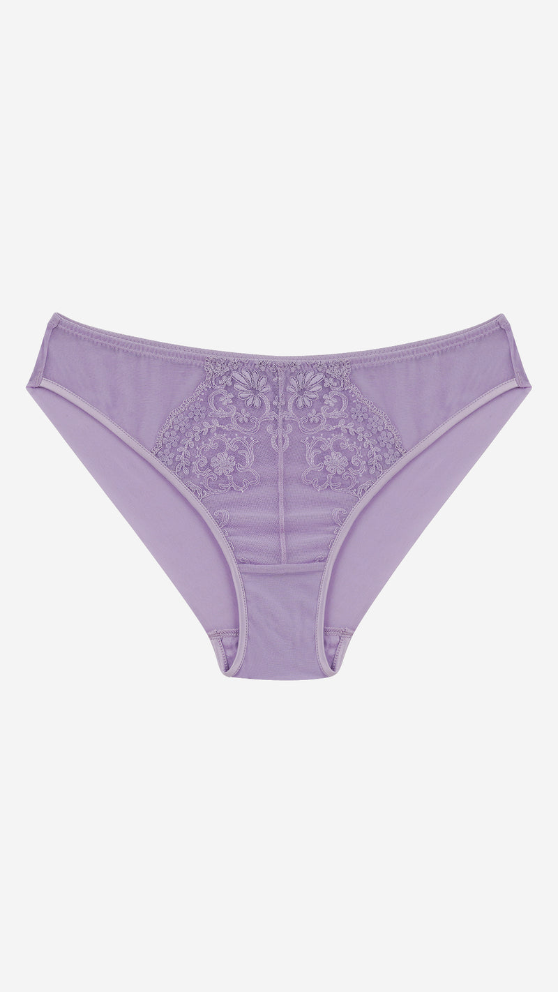 Lavender Embroidered Lace Bikini Panty