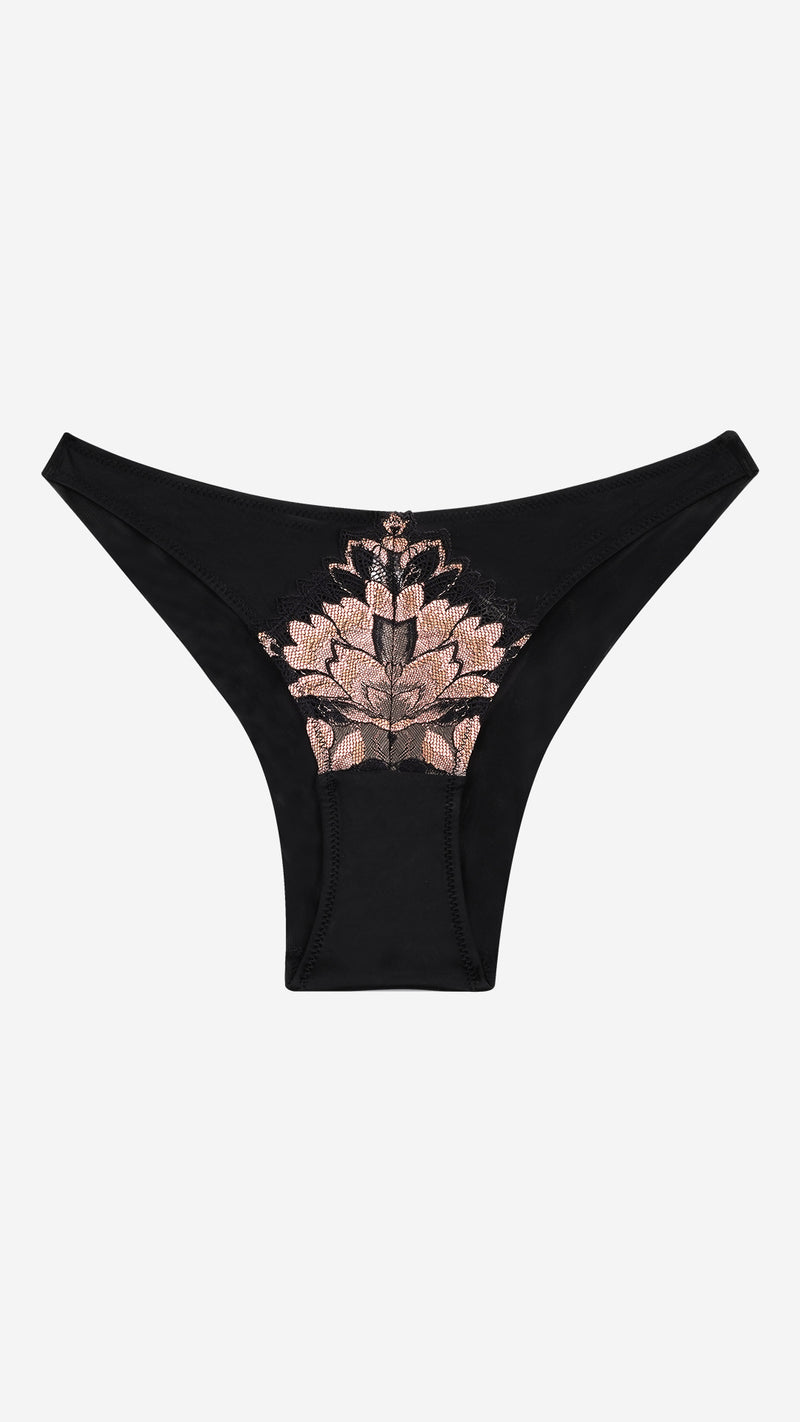 Botanical Lace Bikini Panty | Low-Rise Net Brief
