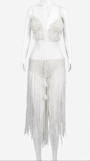 Crochet Fringe Bralette & Bottom Set | 2Pc Beachwear