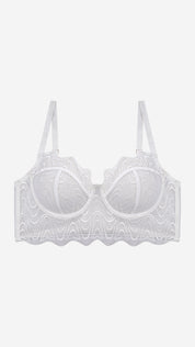 Sheer Mesh Longline Bra | Wired Non-Padded Net Bralette