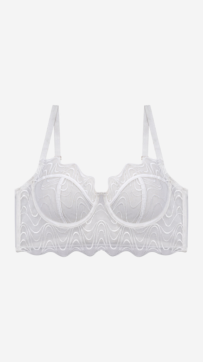 Sheer Mesh Longline Bra | Wired Non-Padded Net Bralette