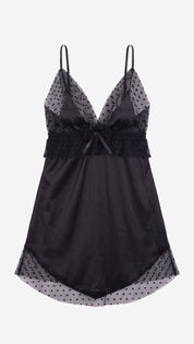 Satin & Sheer Mesh Peplum Babydoll | Statement Lingerie
