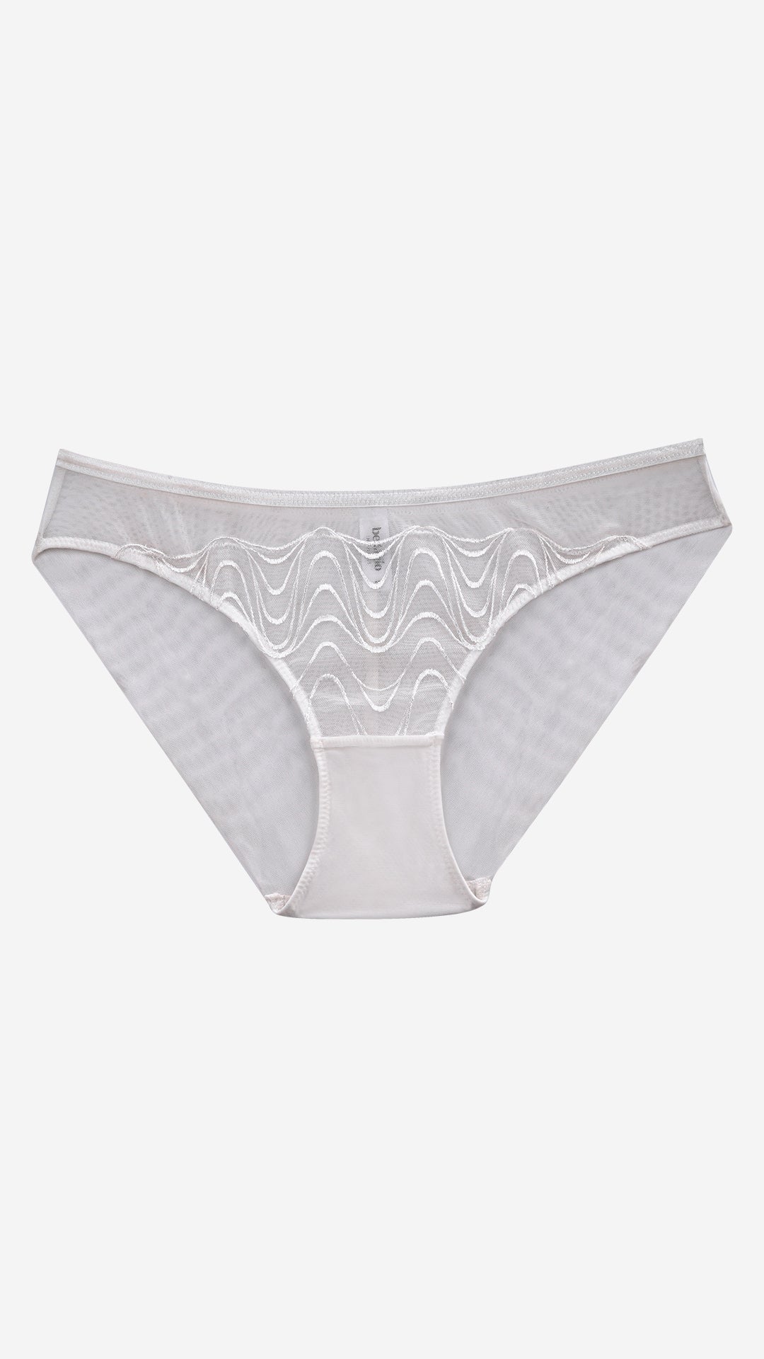 Sheer Net Classic Brief | Wave-Embroidered Mesh Panty