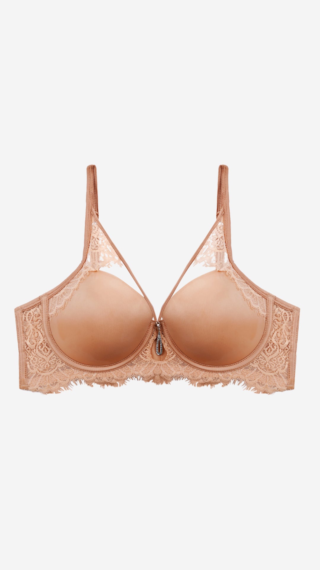 Strappy Lace Padded Wired Bra | Crystal Charm Bridal Fashion Bra