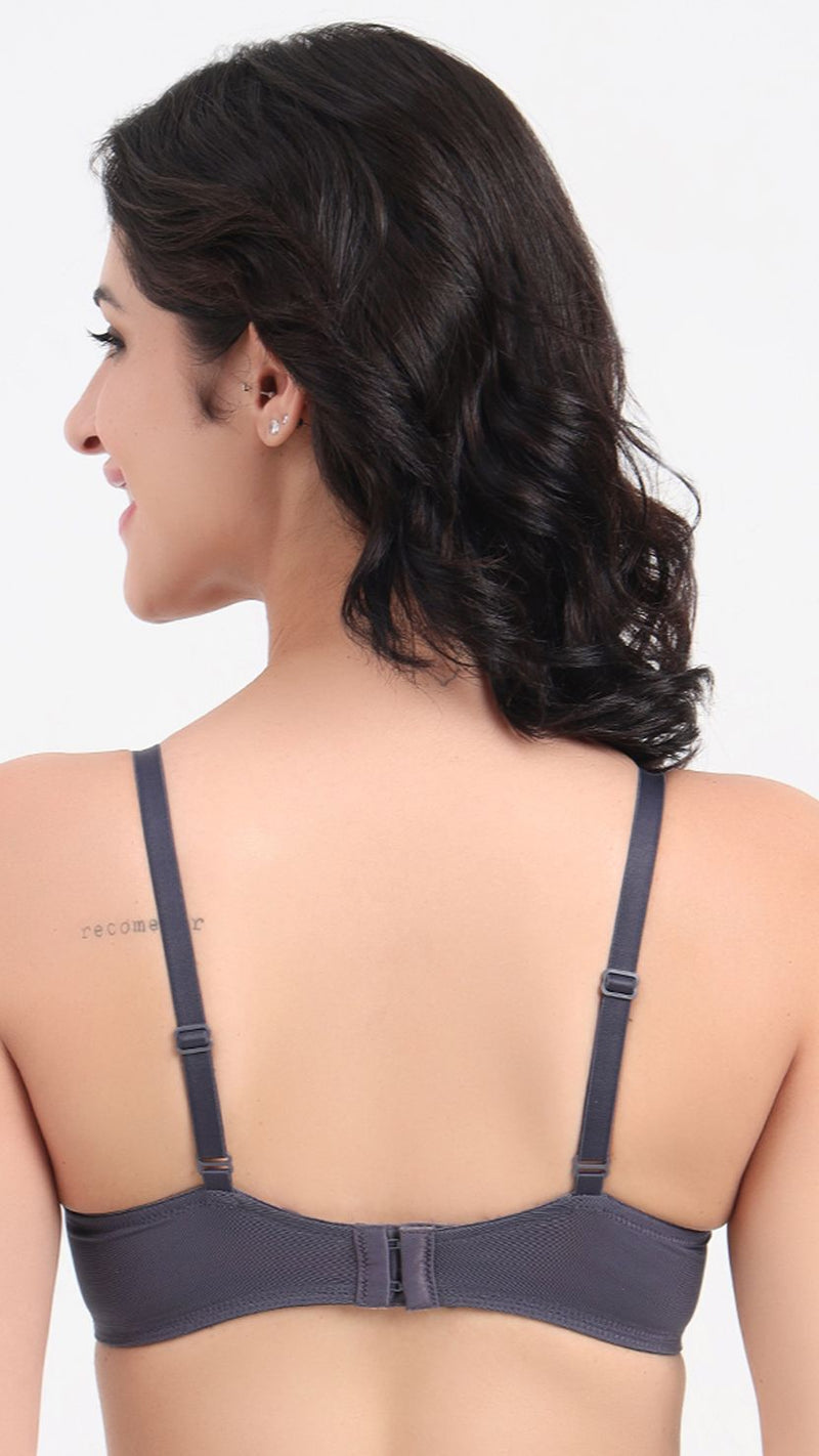 Triumph Grey Peony Lace Padded Wired Bra