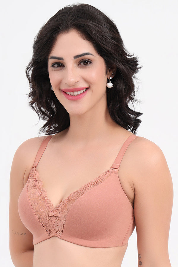 TRIUMPH 110I630 Modern Lace Cotton Padded Non-Wired Seamless T-shirt Bra