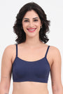 Medieval Blue AMANTE BRA -BRA89901 Solid Non Padded Non-Wired Cami Bra