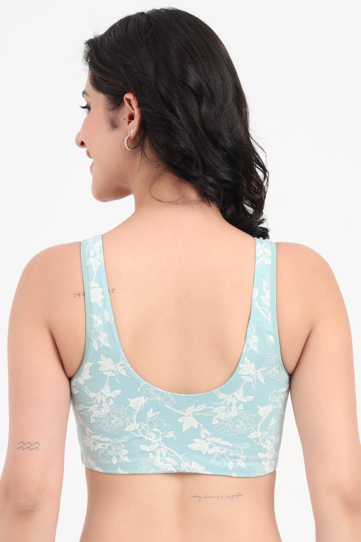 AMANTE BRA -BRA78801 All Day Lounge Solid Non Padded Non-Wired Jiao Floral Print Bra