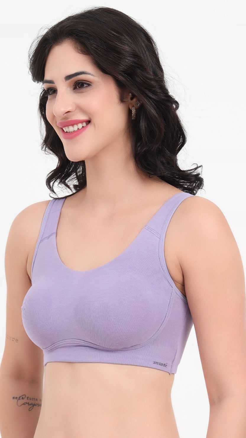 Amante Non-Padded Wireless Curved Seam Lounge Bra