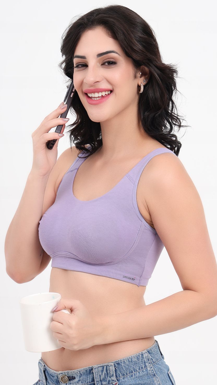 Amante Non-Padded Wireless Curved Seam Lounge Bra