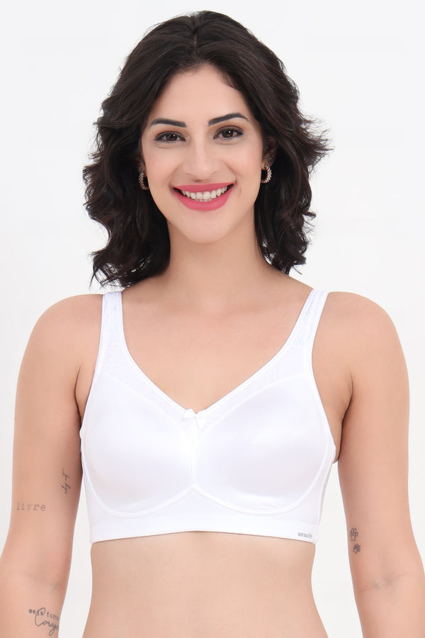 AMANTE BRA -BRA78001 Elegant Support Non-padded & Non-wired White Bra