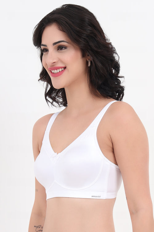 AMANTE BRA -BRA78001 Elegant Support Non-padded & Non-wired White Bra