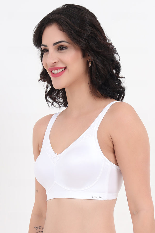 AMANTE BRA -BRA78001 Elegant Support Non-padded & Non-wired White Bra