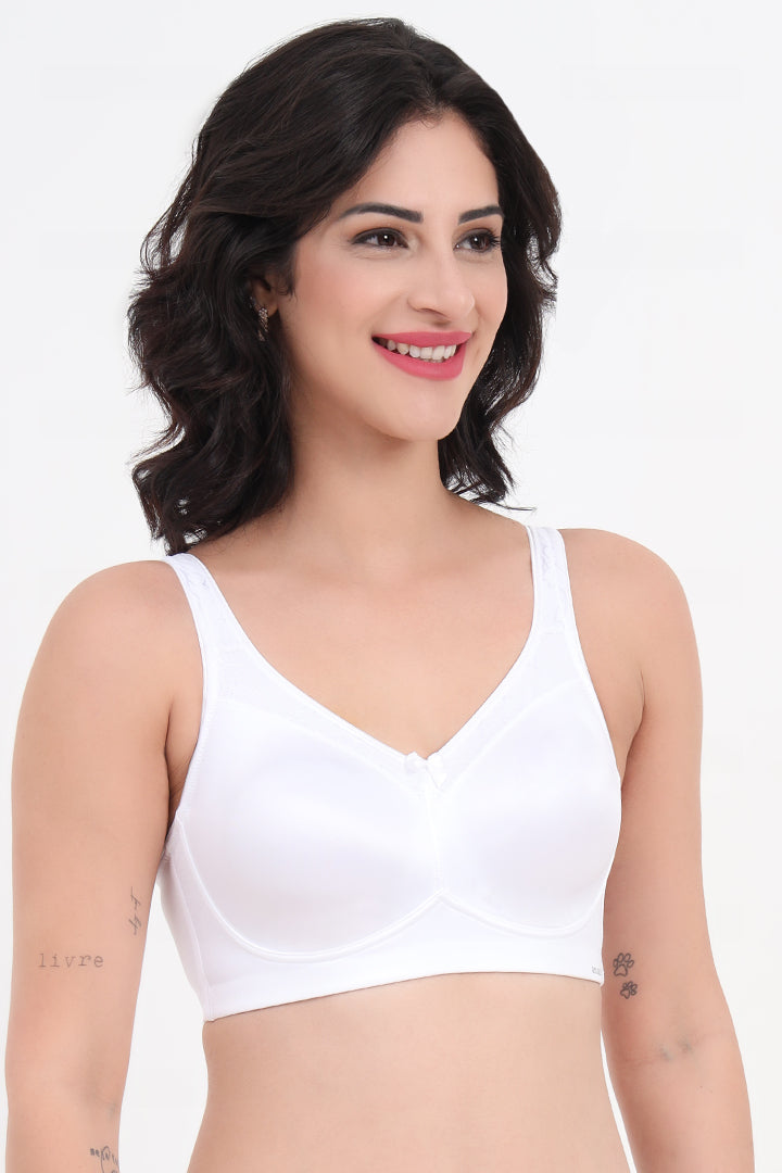 AMANTE BRA -BRA78001 Elegant Support Non-padded & Non-wired White Bra