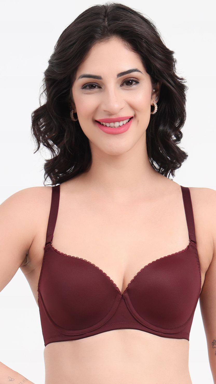 Triumph Brown Plain Wireless Padded T-Shirt Bra