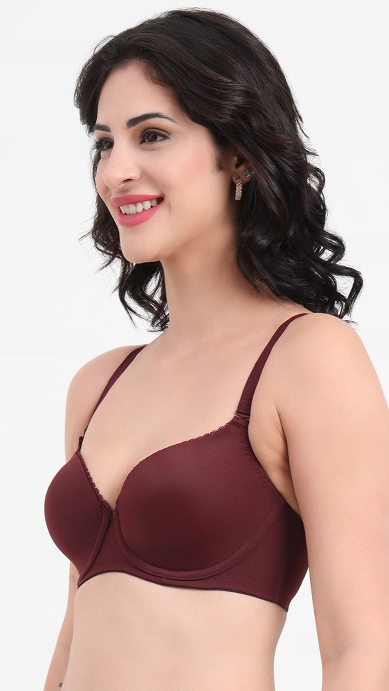 Triumph Brown Plain Wireless Padded T-Shirt Bra