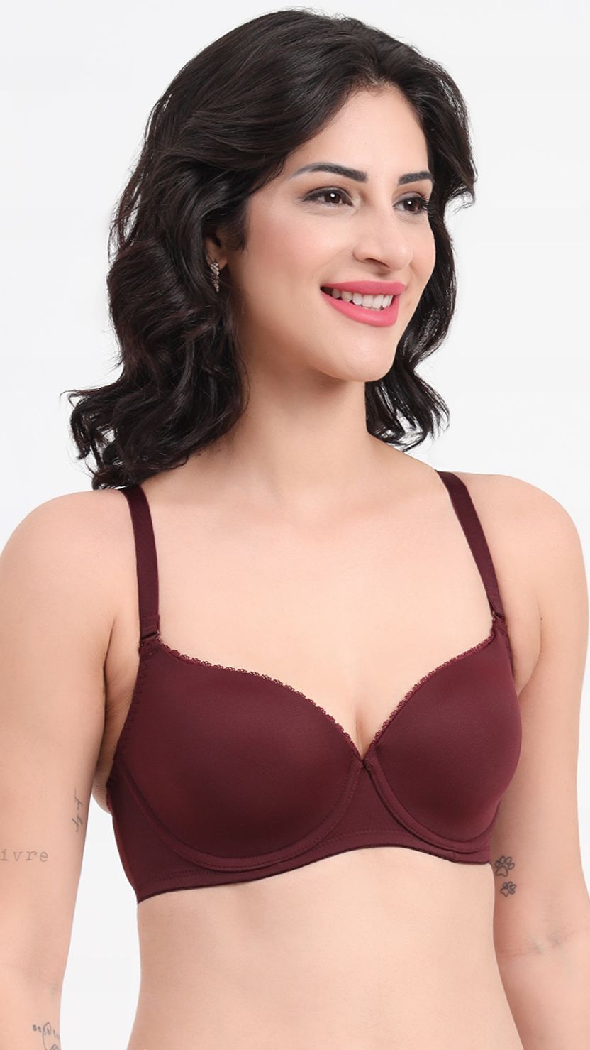 Triumph Brown Plain Wireless Padded T-Shirt Bra