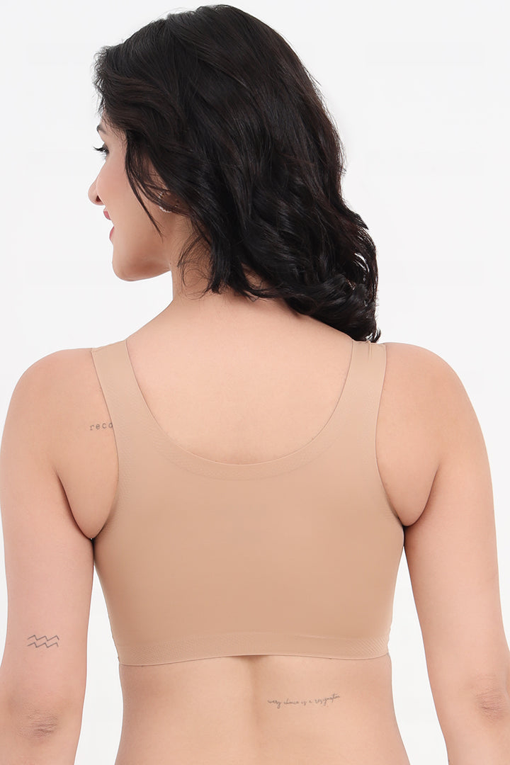 Macaroon AMANTE BRA-BRA83301 Skins Solid Non Padded Non-Wired Scoop Neck Cami Bra