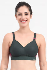 TRIUMPH-110I508  Padded Non Wired with Back Hook Polymide Spandex Fabric Sports Bra -U8