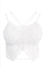 AXTZH FLORAL LACE BRIDAL BRALETTE TOP X2325-WHITE-CN124