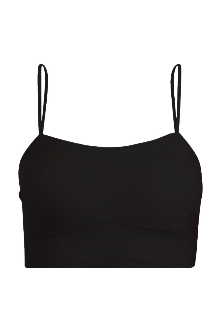 AXTZH TEXTURED SPAGHETTI STRAP BRALETTE BLET X5080-BLACK-CP021
