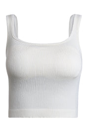 AXTZH Women’s Ribbed Bralette Crop TopX0010-IVORY-CV007