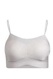 AXTZH Textured Spaghetti Strap Bralette BLET X5080-IVORY-CP021