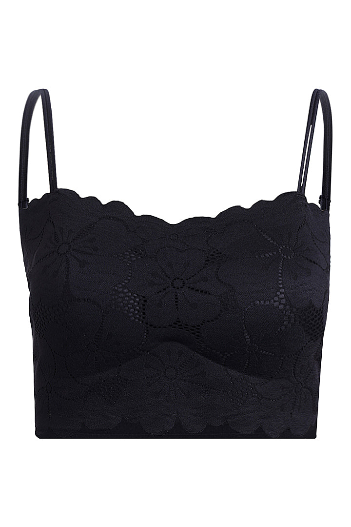 AXTZH Floral Lace Bralette BLET X2095-BLACK-CN022