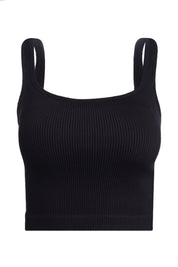 AXTZH Women’s Ribbed Bralette Crop Top X0010-BLACK-CV007