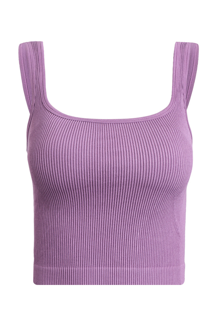 AXTZH Ribbed Bralette Crop Top BLET X0010-ORCHID-CV007