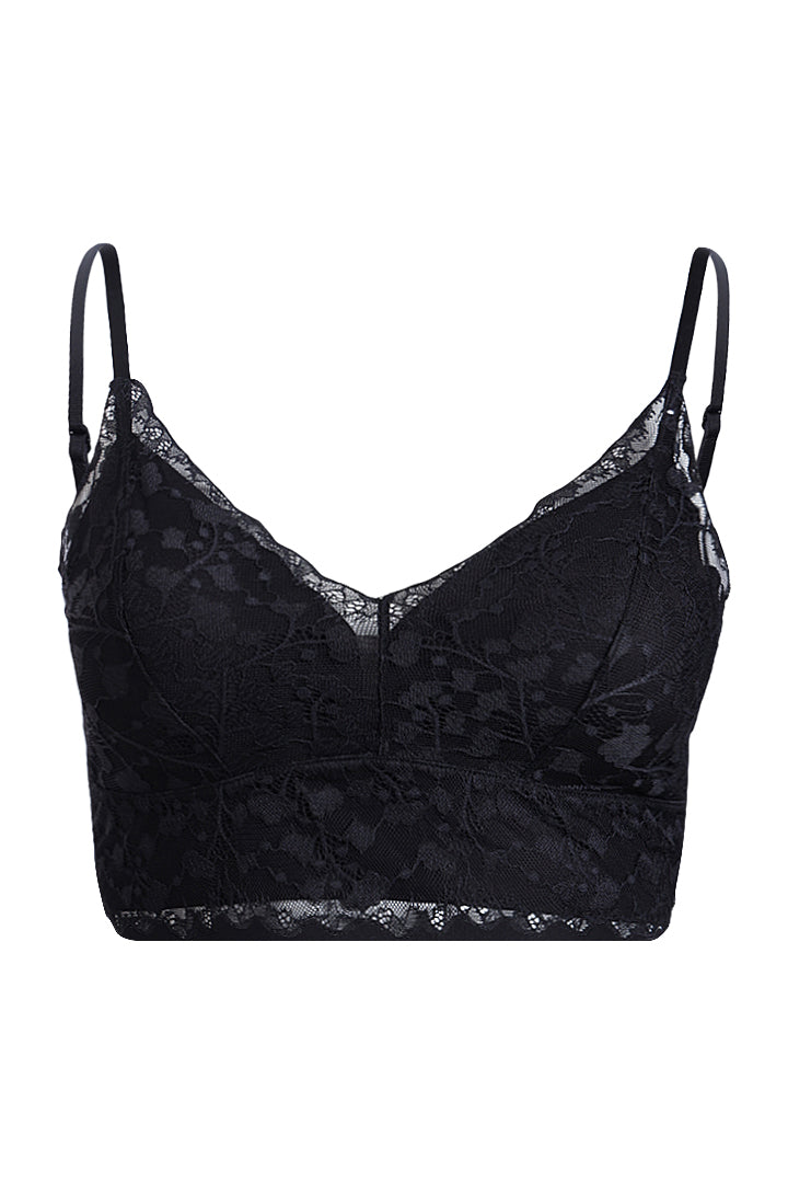 AXTZH Lace Detail Everyday Bralette BLET X1231-BLACK-CN014