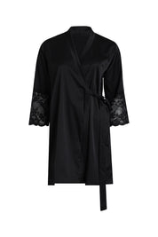 ANGELS Lace Sleeve Nightwear Set with Robe AG2222-BLACK-F11S