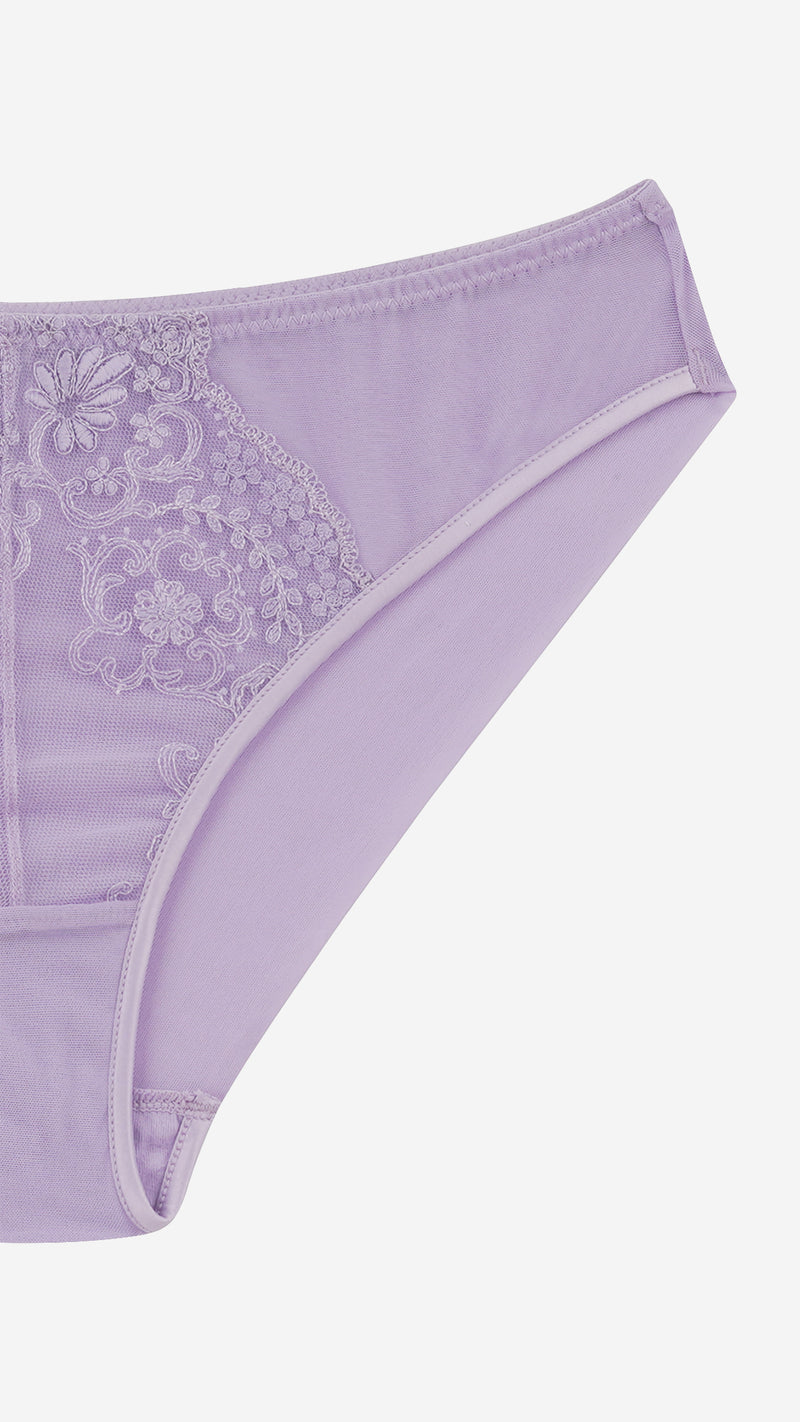 Lavender Embroidered Lace Bikini Panty