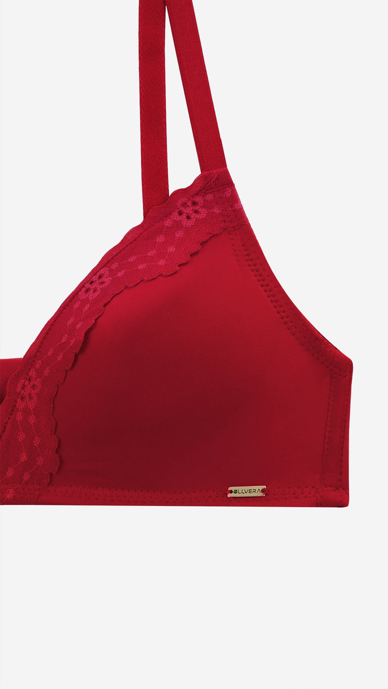Lace Edge Padded Non-Wired Bra | Relaxed Chic Bra