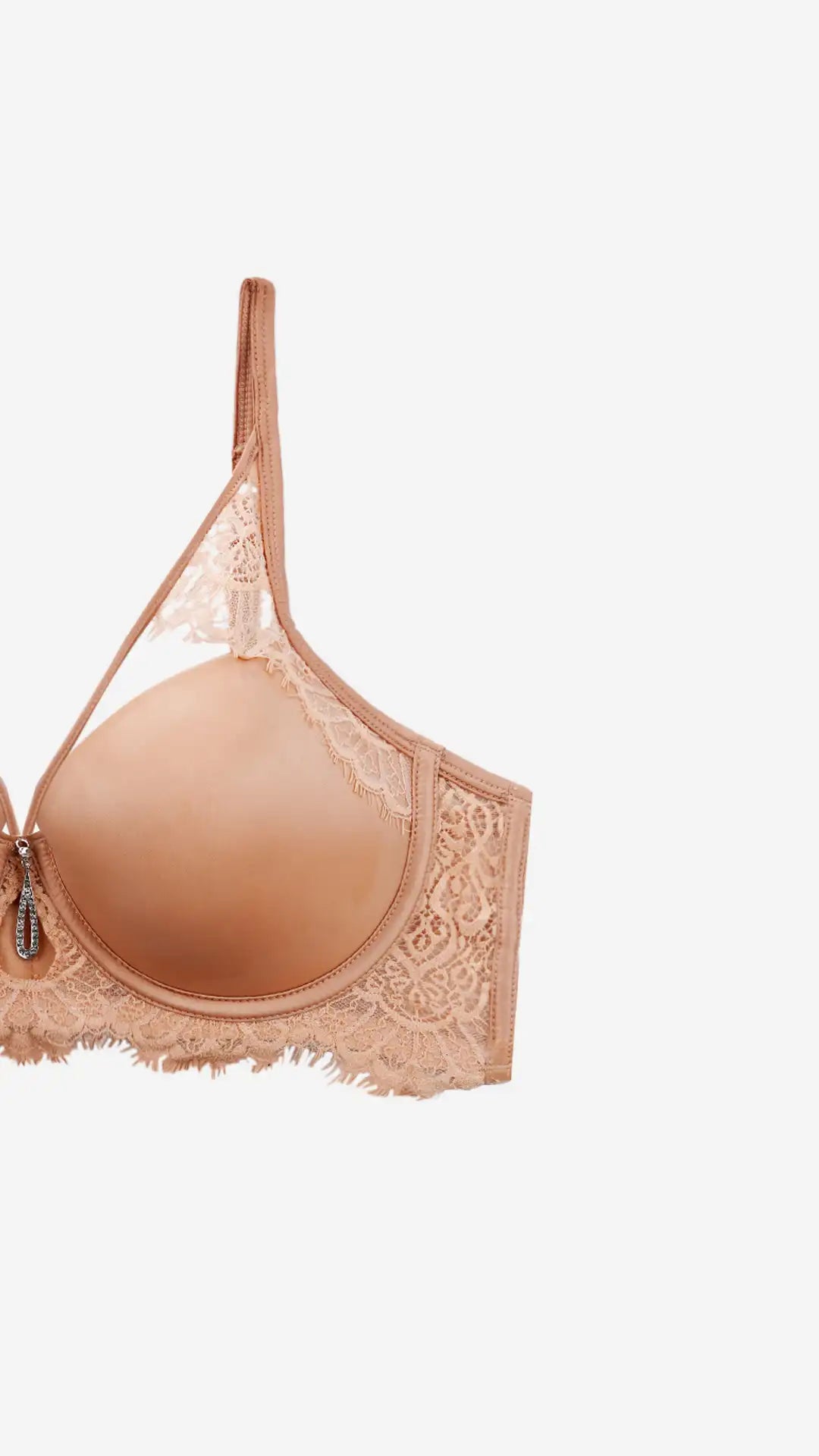 Savvyy BRA-1XXXXX0 Elegant Lace Full Coverage Lightly Padded Bra With Everyday Comfort - SKIN