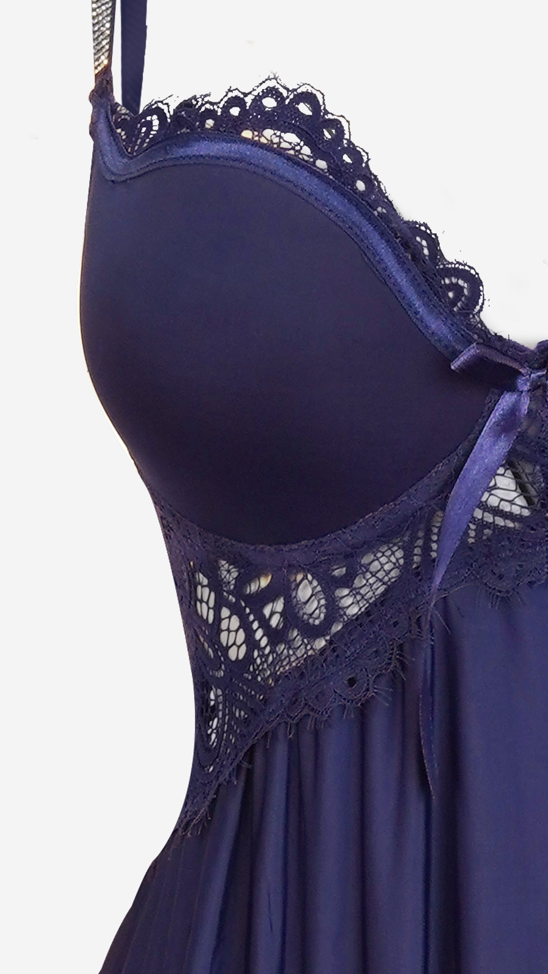 Padded Lace Babydoll | Soft Fabric Nightwear with Diamante Straps