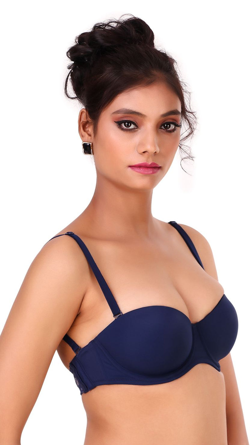 Triumph Navy Blue Multi-Way Balcony Padded Wired Bra